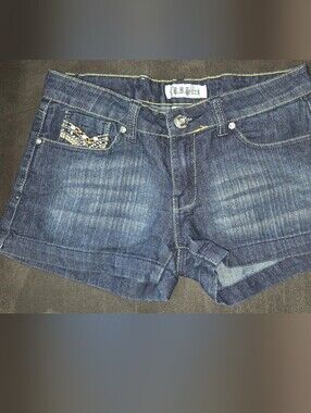 Denim Shorts Dark Blue Junior Girls Jeans Shorts Sz 9